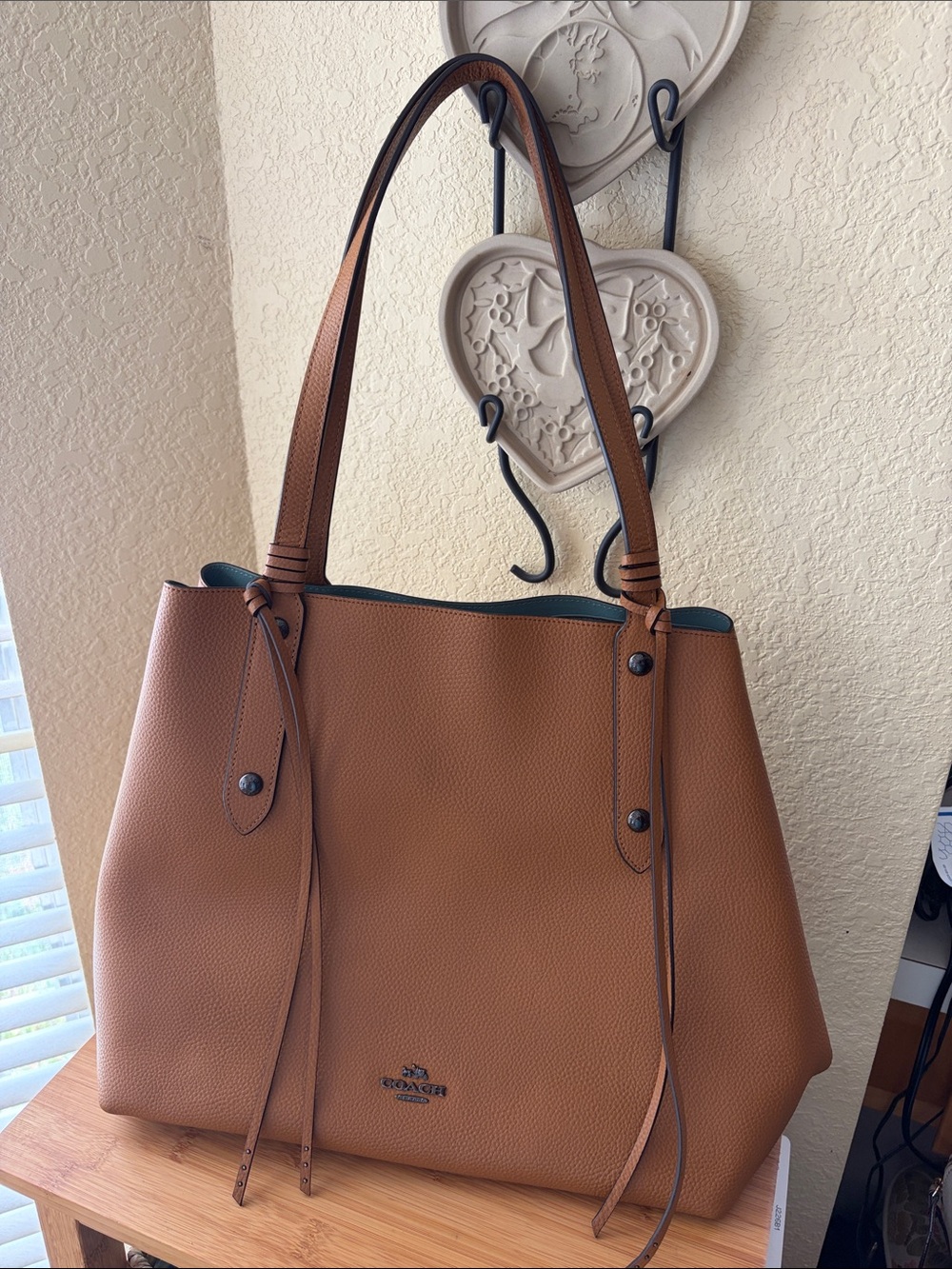 Coach Tan Pebbled Leather Market Tote bag